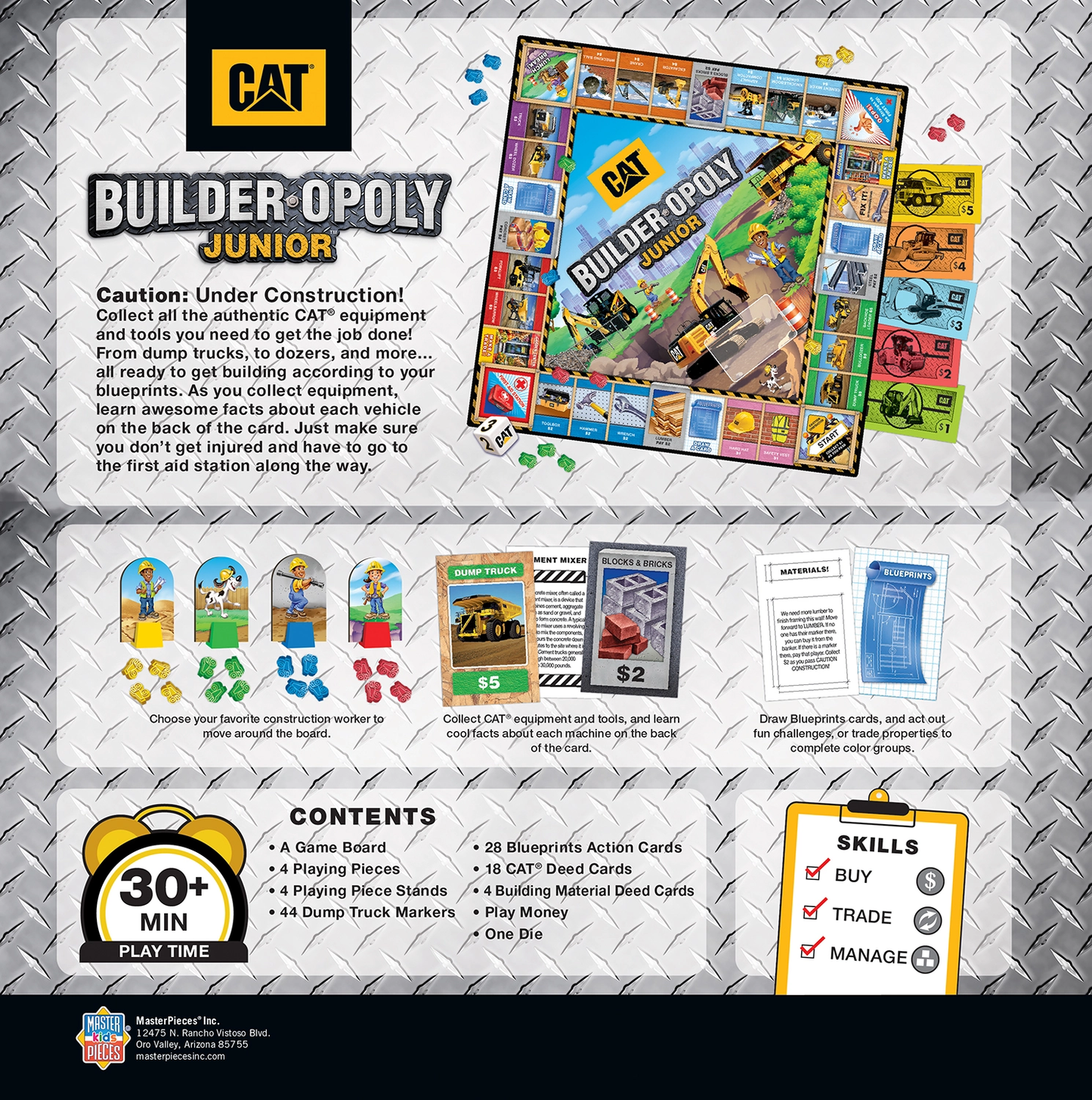 CAT Builder-Opoly Junior Board Game | Construction-Themed | Ages 5+