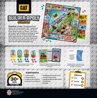CAT Builder-Opoly Junior Board Game | Construction-Themed | Ages 5+