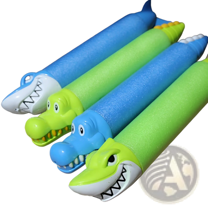 Shark & Crocodile Foam Water Gun Blaster | Kids Pool Toy | 2 Styles | 2 Colors | ARBA Global - Niksstuff