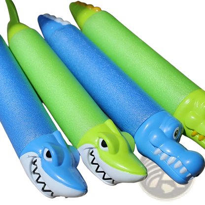 Shark & Crocodile Foam Water Gun Blaster | Kids Pool Toy | 2 Styles | 2 Colors | ARBA Global - Niksstuff