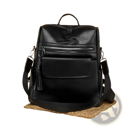Faux Leather Vertical Backpack | PU Leather | 3 Colors | Zipper Closure | 34×16×35cm | ARBA Global - Niksstuff