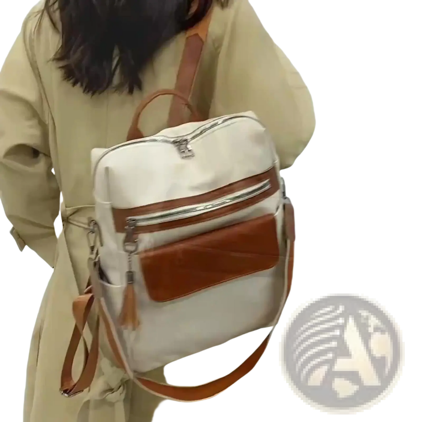 Faux Leather Vertical Backpack | PU Leather | 3 Colors | Zipper Closure | 34×16×35cm | ARBA Global - Niksstuff
