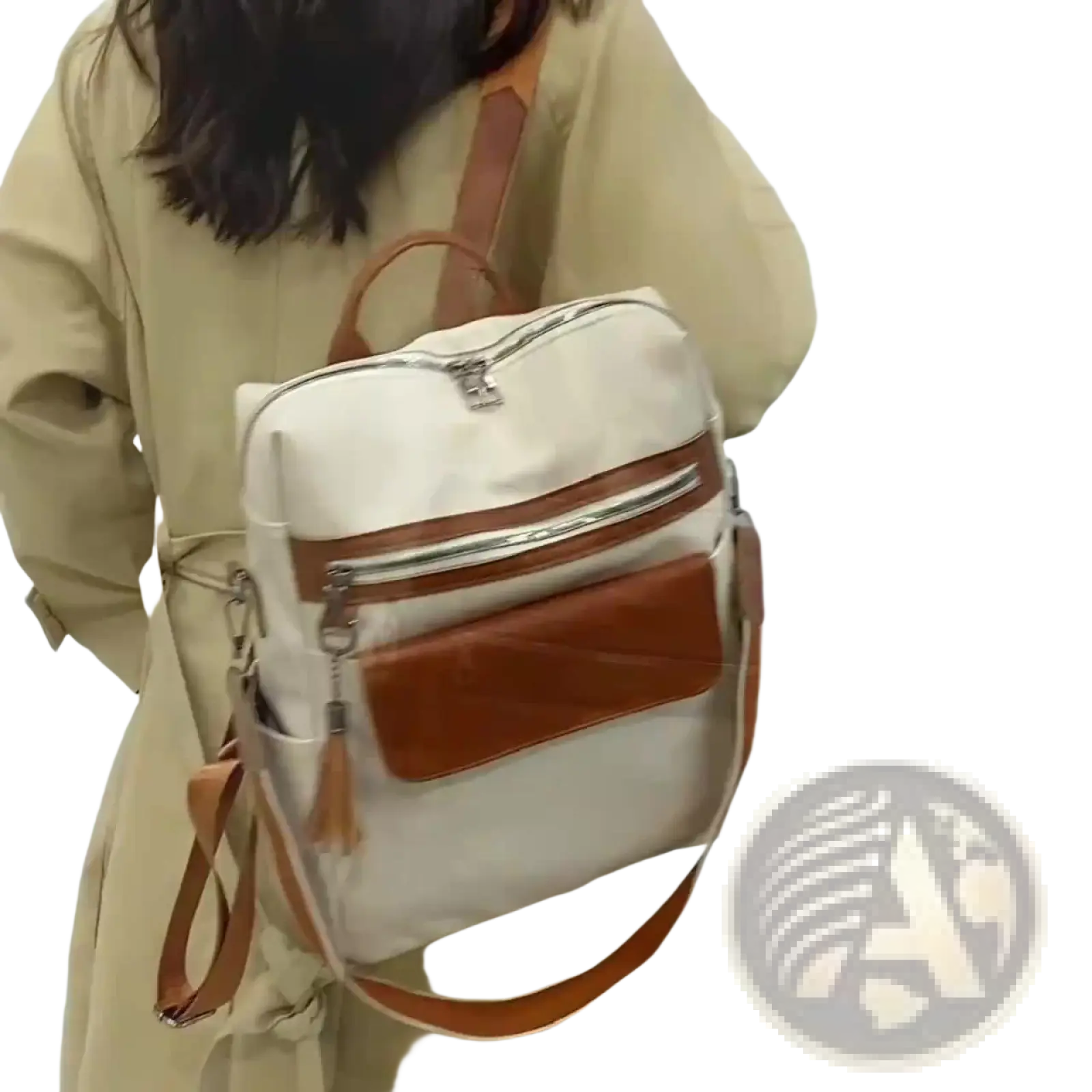 Faux Leather Vertical Backpack | PU Leather | 3 Colors | Zipper Closure | 34×16×35cm | ARBA Global - Niksstuff