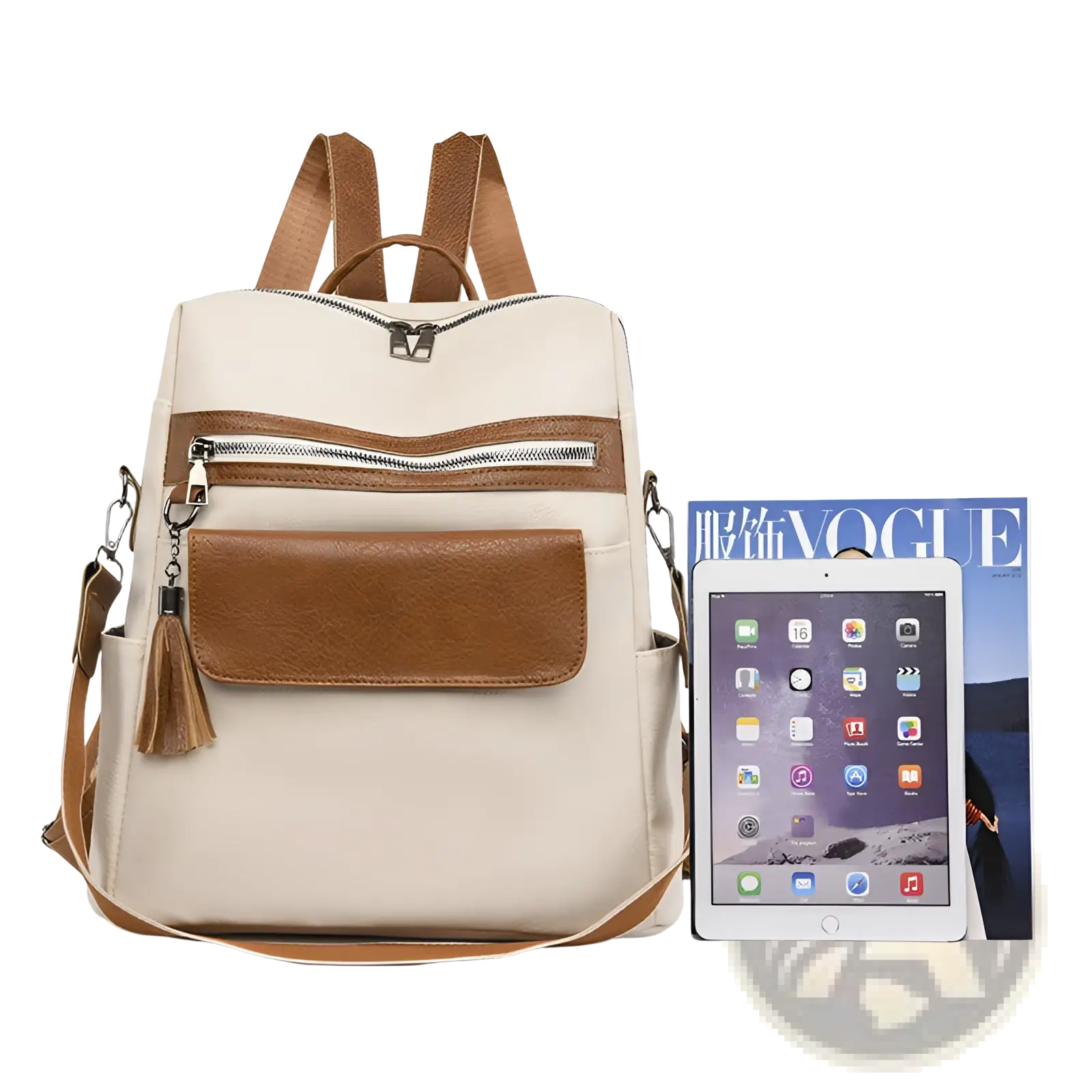 Faux Leather Vertical Backpack | PU Leather | 3 Colors | Zipper Closure | 34×16×35cm | ARBA Global - Niksstuff