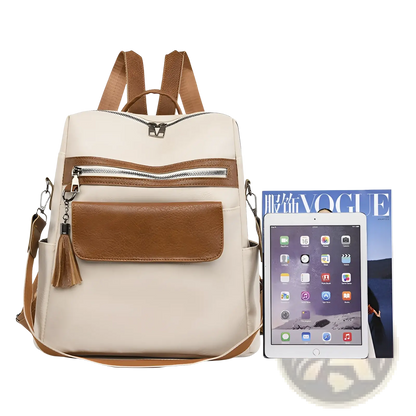 Faux Leather Vertical Backpack | PU Leather | 3 Colors | Zipper Closure | 34×16×35cm | ARBA Global - Niksstuff