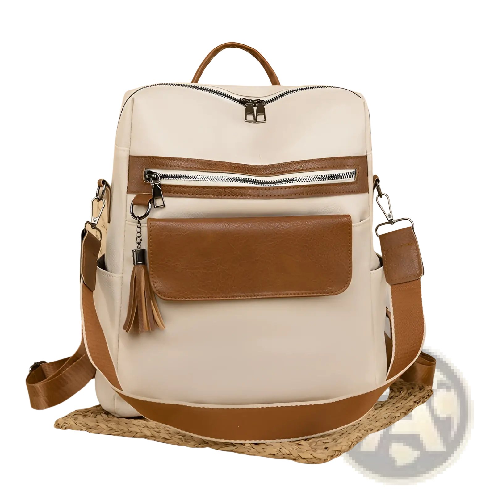 Faux Leather Vertical Backpack | PU Leather | 3 Colors | Zipper Closure | 34×16×35cm | ARBA Global - Niksstuff