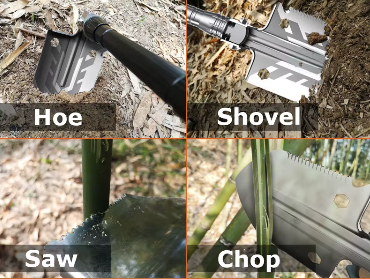 River Country Gear 7-in-1 Folding Shovel Multi-Tool – Aluminum Alloy, 2 lbs