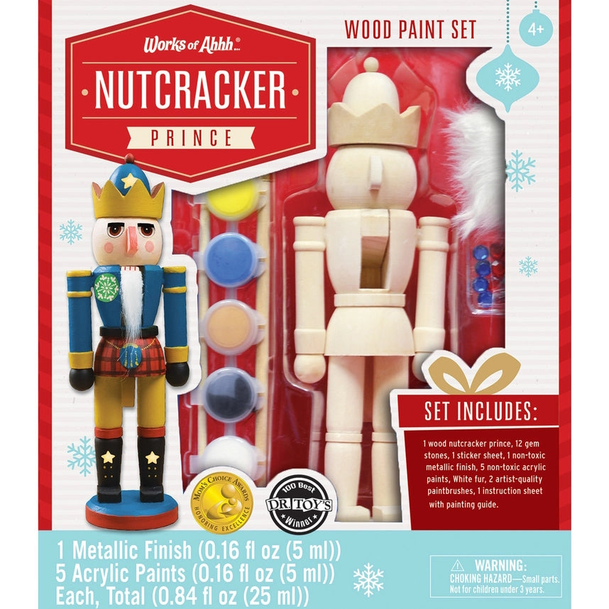 Nutcracker Prince Wood Craft & Paint Kit | Ages 4+ | Holiday Art Kit - Niksstuff