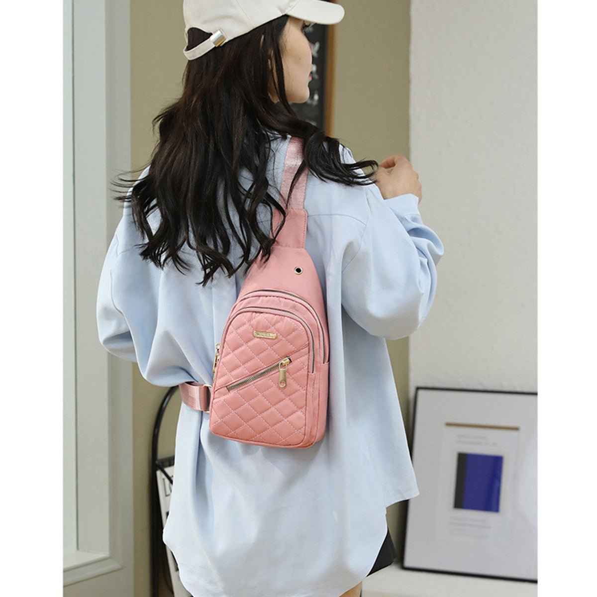 Women's Shoulder Sling Bag – Nylon Adjustable Strap Crossbody Purse