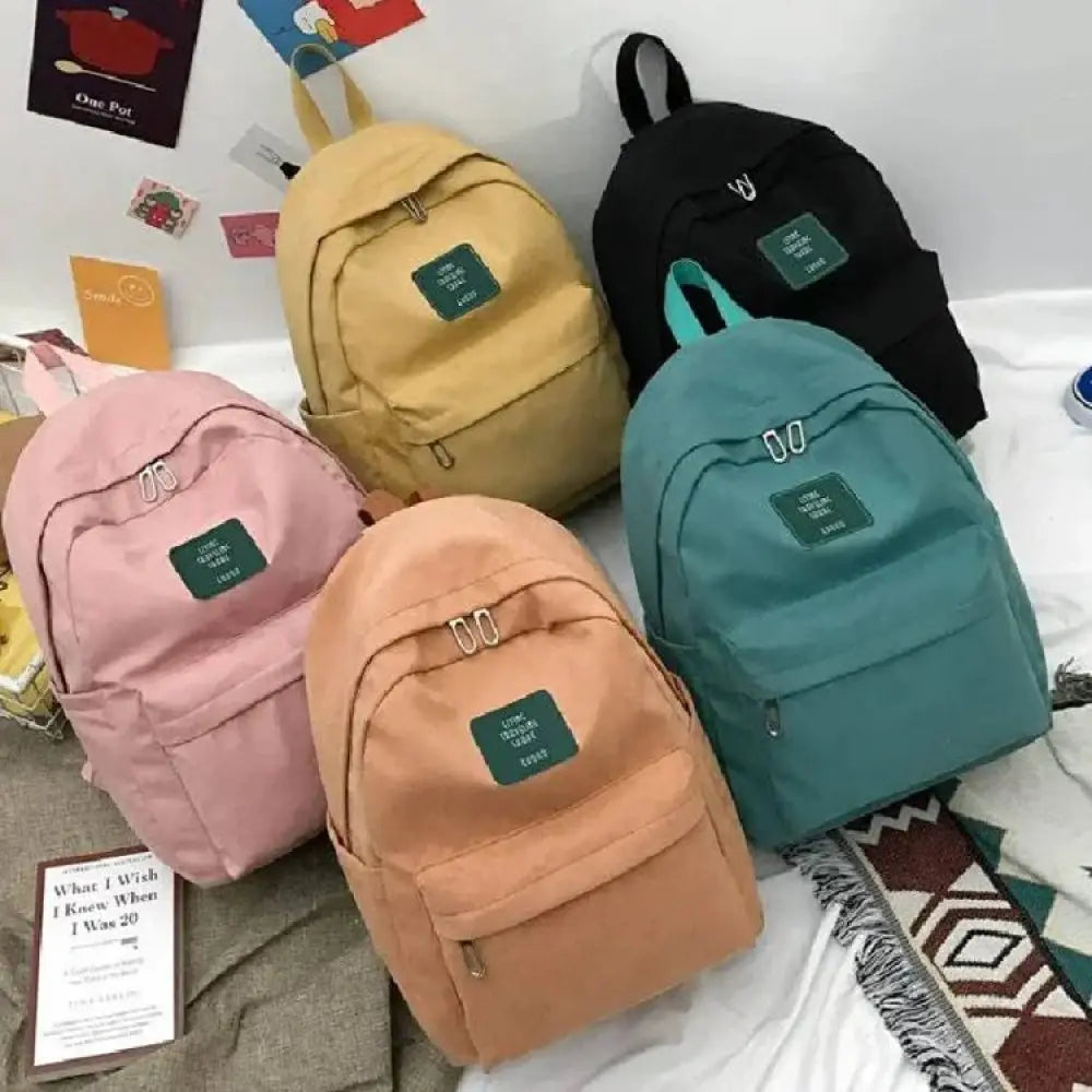 Women's Korean Corduroy Backpack | Pastel School & Travel Bag | 5 Colors | Large Capacity | ARBA Global - Niksstuff