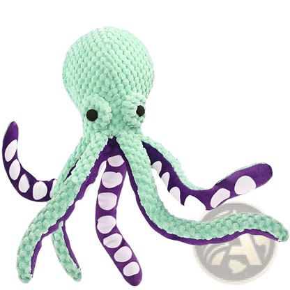 Squeaky Octopus Plush Pet Toy | Crocheted Textured Fabric | 3 Colors | 32cm | ARBA Global - Niksstuff