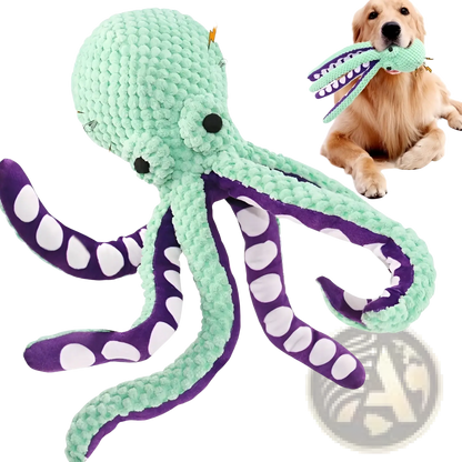 Squeaky Octopus Plush Pet Toy | Crocheted Textured Fabric | 3 Colors | 32cm | ARBA Global - Niksstuff