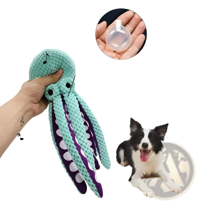 Squeaky Octopus Plush Pet Toy | Crocheted Textured Fabric | 3 Colors | 32cm | ARBA Global - Niksstuff