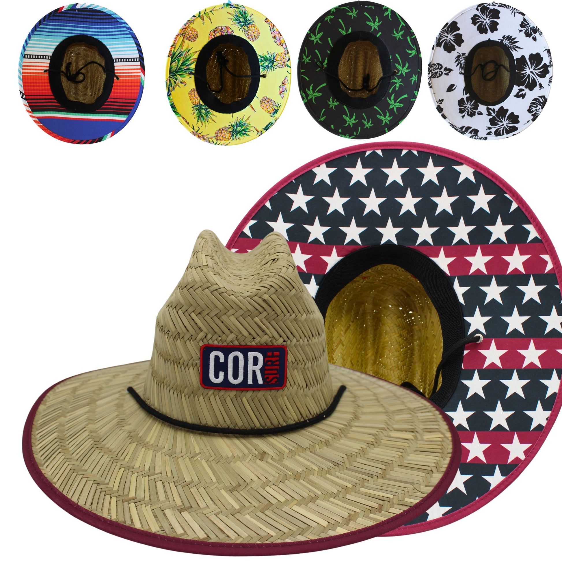 Straw Lifeguard Sun Hat for Adults | 9 Prints | COR Surf - Niksstuff