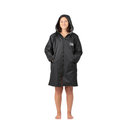 Waterproof Swim Parka Black | Terry Towel Lining | XS–XL | COR Surf - Niksstuff