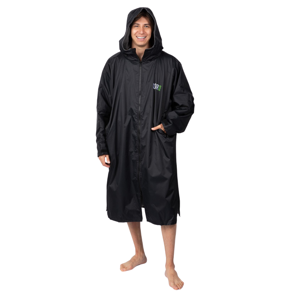 Waterproof Swim Parka Black | Terry Towel Lining | XS–XL | COR Surf - Niksstuff