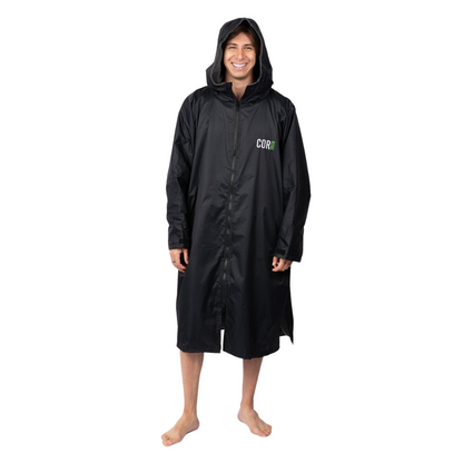 Waterproof Swim Parka Black | Terry Towel Lining | XS–XL | COR Surf - Niksstuff