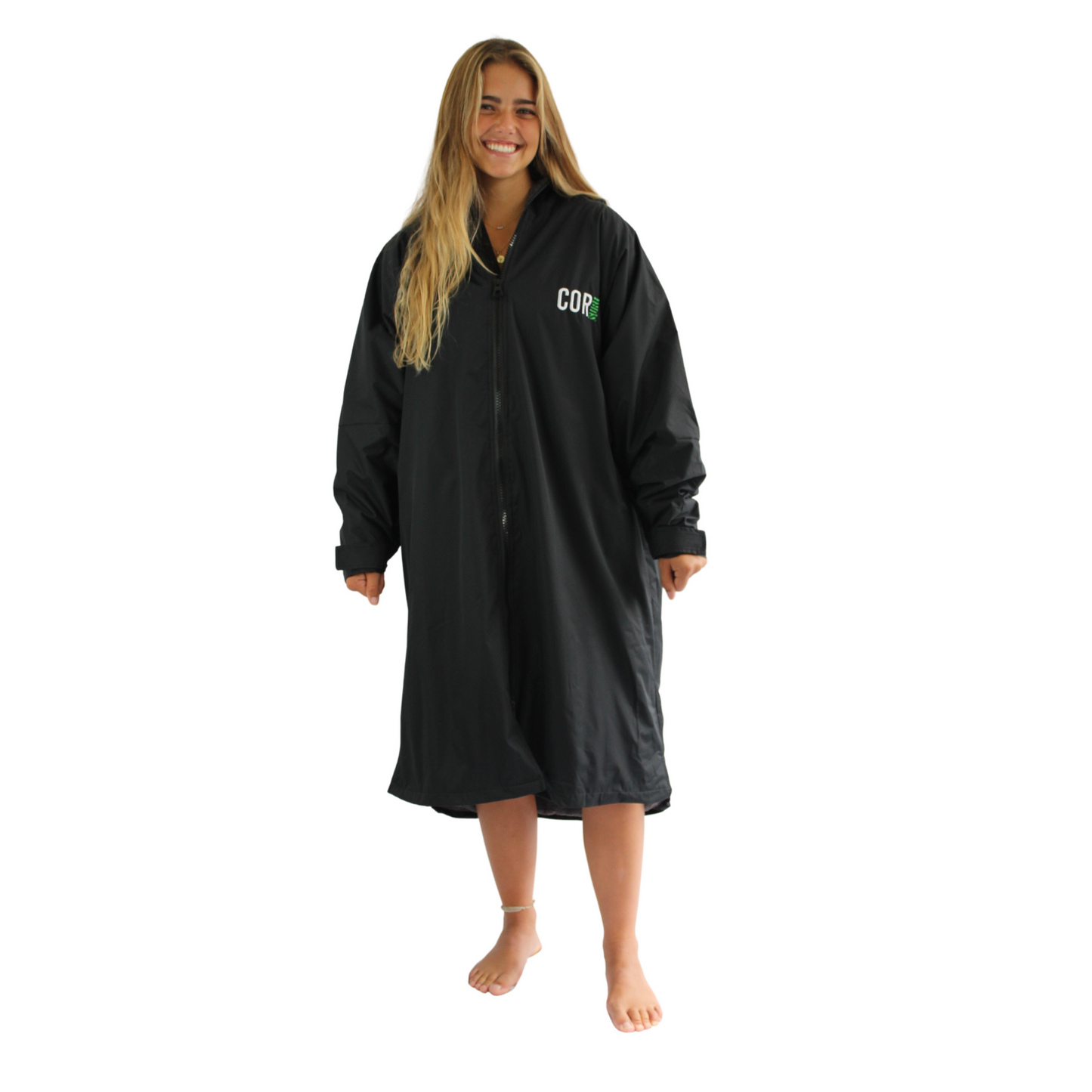Waterproof Swim Parka Black | Terry Towel Lining | XS–XL | COR Surf - Niksstuff