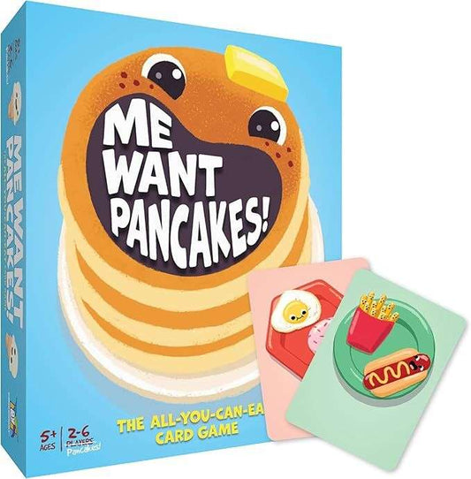All-you-can-eat card game box with pancake artwork and three game cards