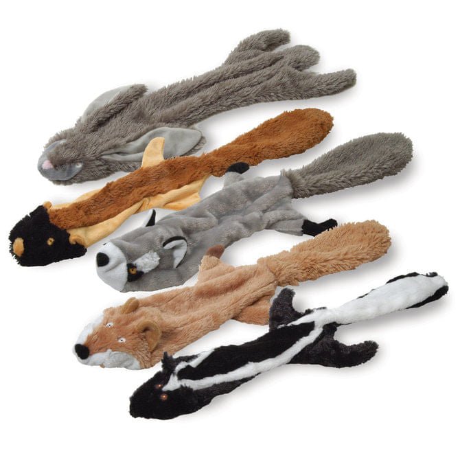 Jeffers Thinnies Unstuffed Plush Dog Toys | 21"L | Rabbit, Fox, Raccoon, Skunk, or Chipmunk | Single or 5-Pack - Niksstuff