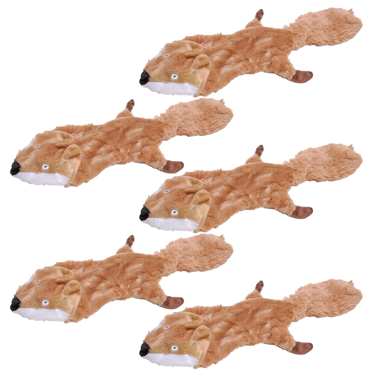 Jeffers Thinnies Unstuffed Plush Dog Toys | 21"L | Rabbit, Fox, Raccoon, Skunk, or Chipmunk | Single or 5-Pack - Niksstuff