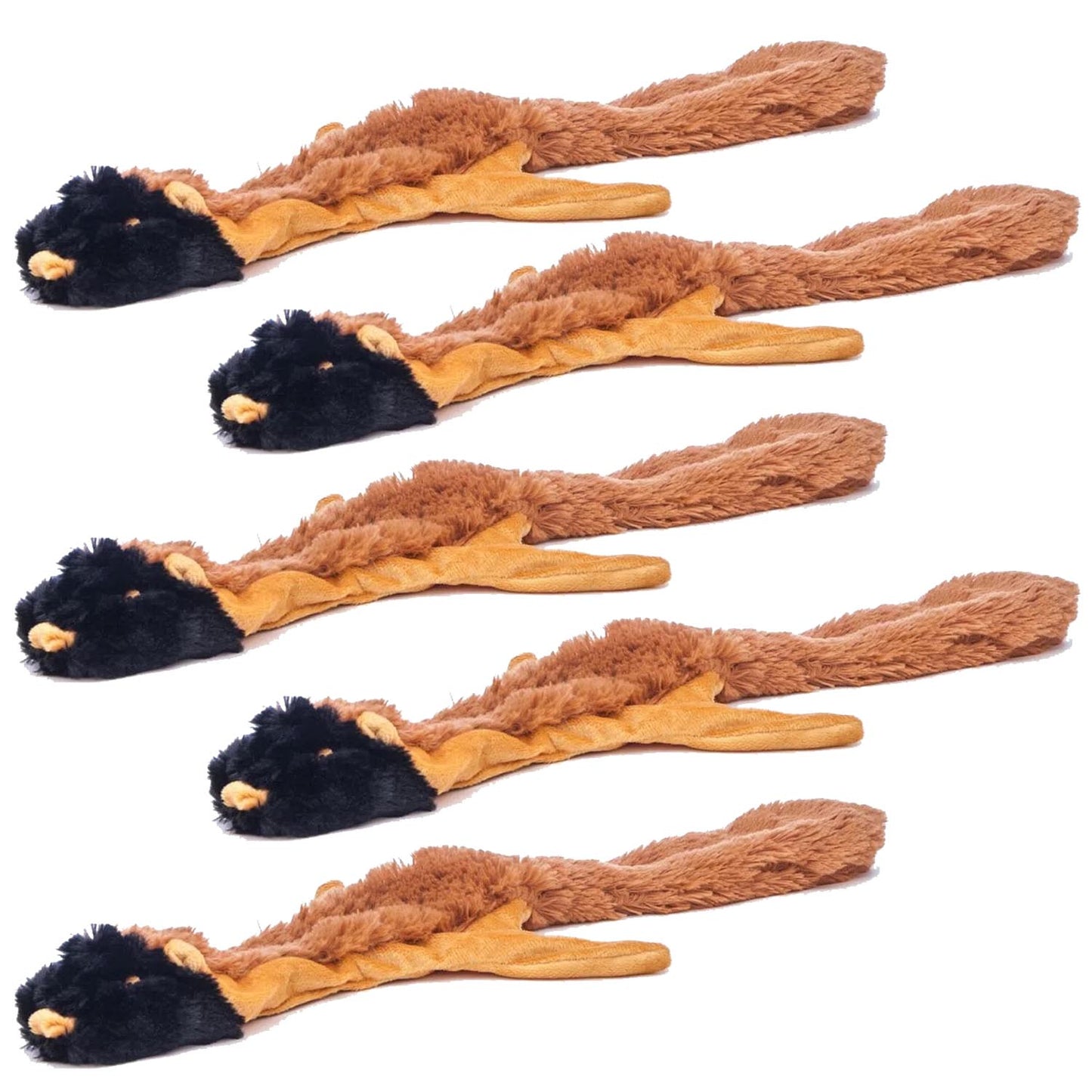 Jeffers Thinnies Unstuffed Plush Dog Toys | 21"L | Rabbit, Fox, Raccoon, Skunk, or Chipmunk | Single or 5-Pack - Niksstuff