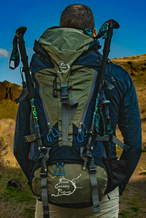 River Country Gear 65L Backpacking Pack – 4 lbs 2 oz, Torso-Adjustable 16–21.5”, Rainfly Included