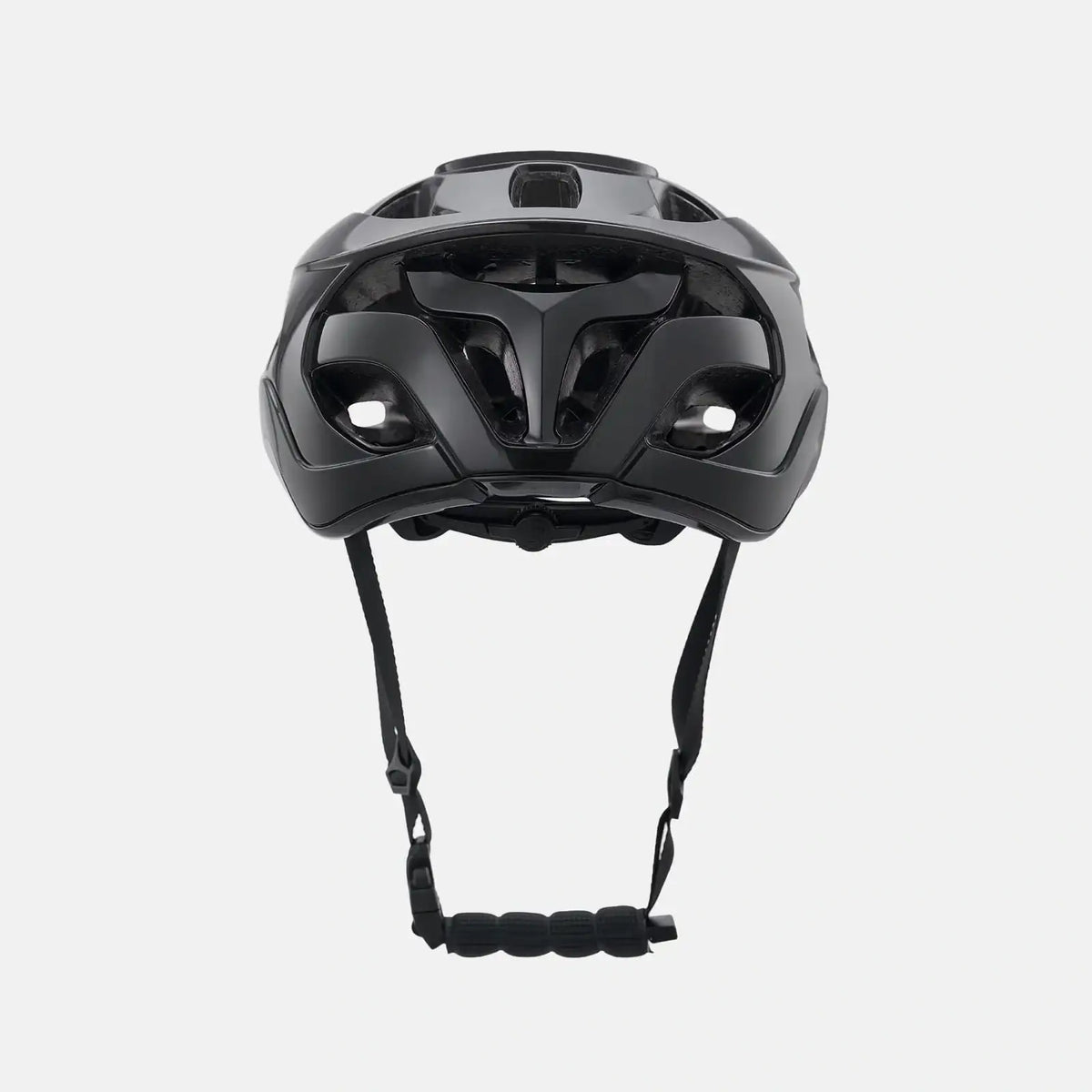 ROCKBROS lightweight bike helmet in black, front view with eyelet vents