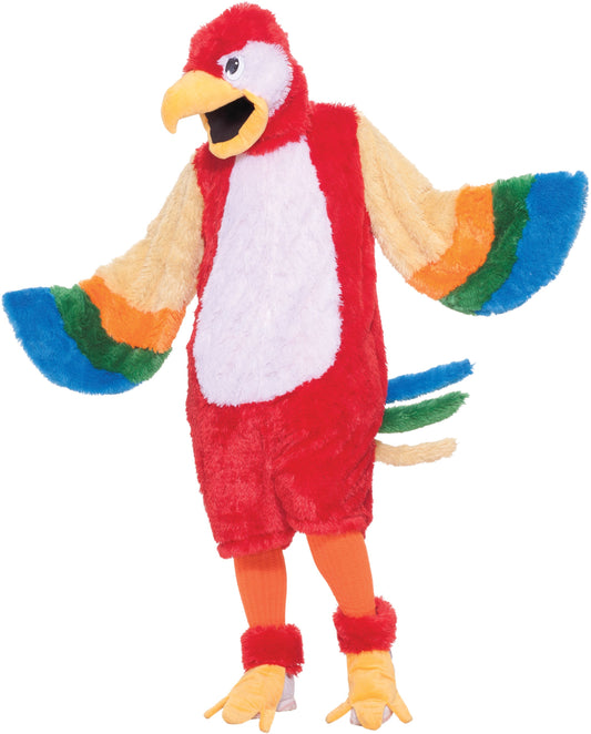 Parrot Mascot Costume - Adult Tropical Bird Jumpsuit with Headpiece