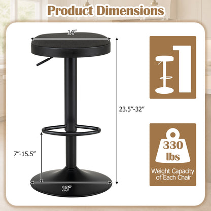 Adjustable Swivel Bar Stools | Set of 2 | 360° Swivel | 23.5–32" Height | 330 lb Each | 4 Colors