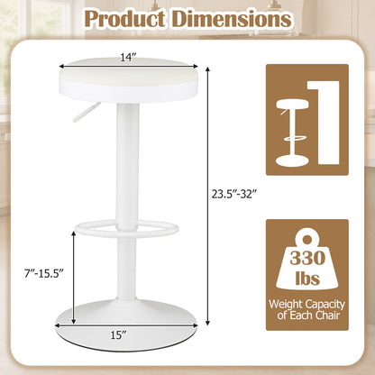 Adjustable Swivel Bar Stools | Set of 2 | 360° Swivel | 23.5–32" Height | 330 lb Each | 4 Colors