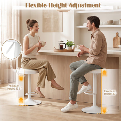 Adjustable Swivel Bar Stools | Set of 2 | 360° Swivel | 23.5–32" Height | 330 lb Each | 4 Colors