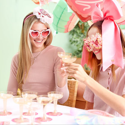 Champagne Plink Party Game Set – 12 Coupes, 12 Coasters & 2 Pink Pong Balls | Bridal & NYE