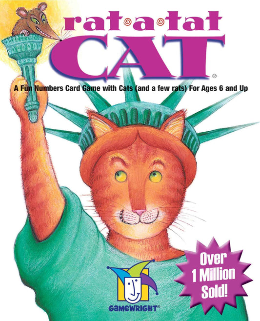 Rat-a-Tat Cat game cover art with an orange cat holding up a paw