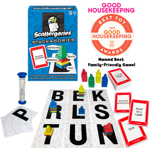 Scattergories Stackagories – Word & Stacking Party Game | 2-4 Players, Ages 12+