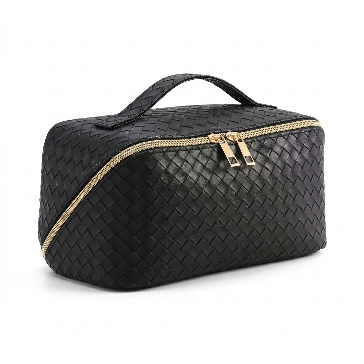 Water-Resistant PU Leather Makeup Bag – Large Capacity Travel Toiletry Pouch