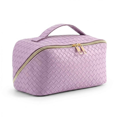 Water-Resistant PU Leather Makeup Bag – Large Capacity Travel Toiletry Pouch
