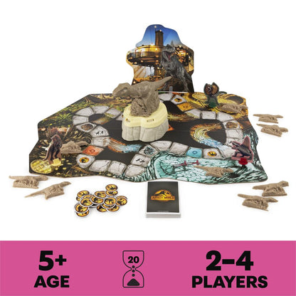 Jurassic World Dominion Stomp N' Smash Board Game with Kinetic Sand – Ages 5+