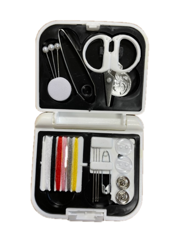 River Country Gear Travel Sewing Kit – Needles, Threads, Scissors & More | Blue, White, Pink