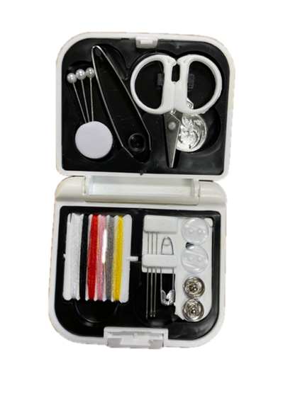 River Country Gear Travel Sewing Kit – Needles, Threads, Scissors & More | Blue, White, Pink