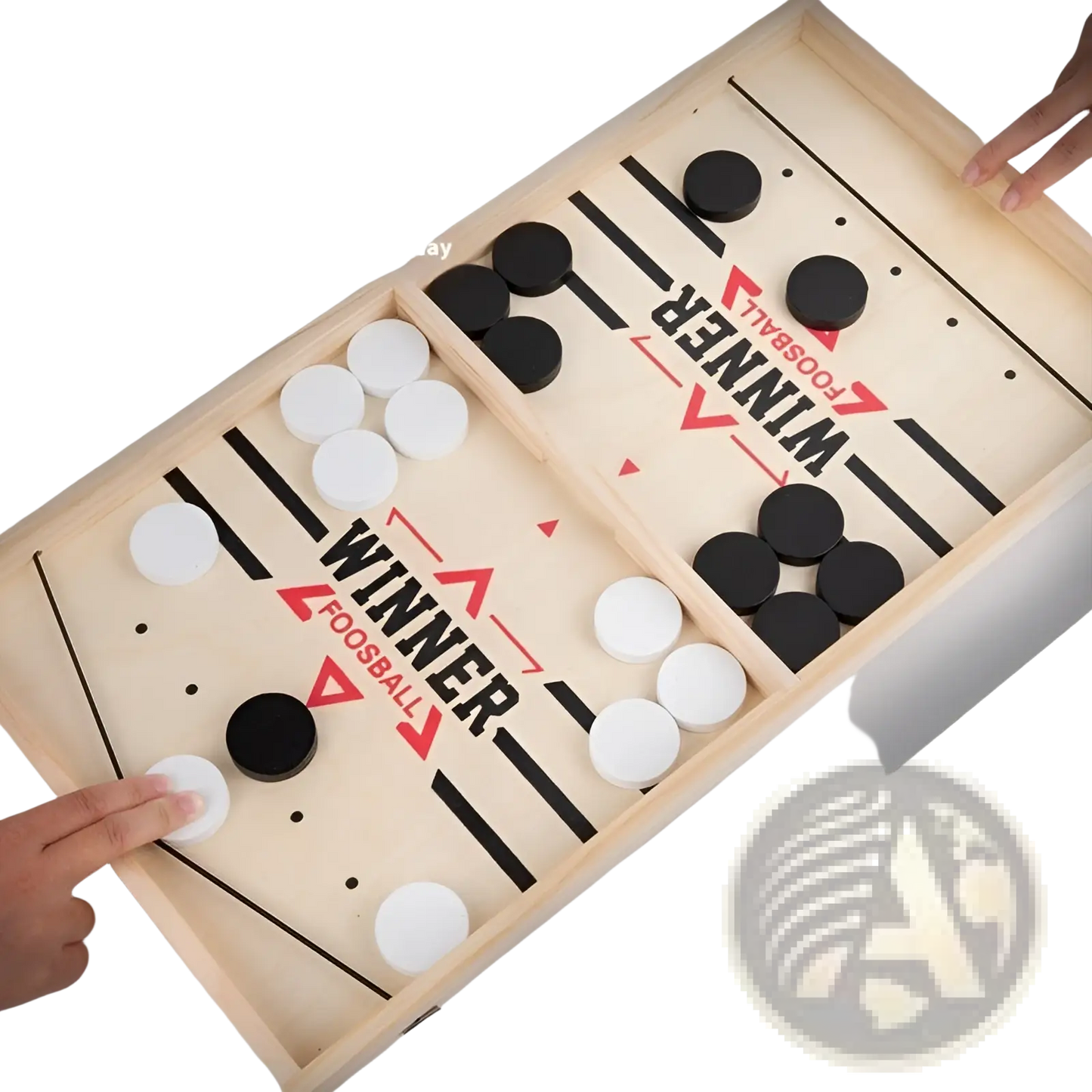 Wooden Fast Sling Puck Game | Desktop Ice Hockey Board | Small or Large | Kids & Adults