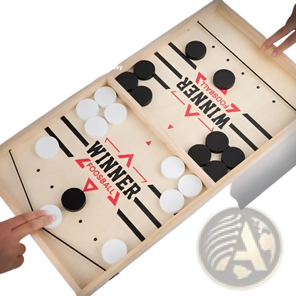Wooden Fast Sling Puck Game | Desktop Ice Hockey Board | Small or Large | Kids & Adults