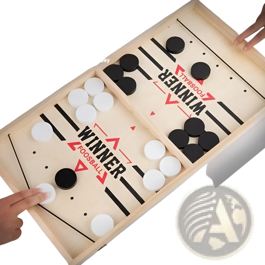 Wooden Fast Sling Puck Game | Desktop Ice Hockey Board | Small or Large | Kids & Adults