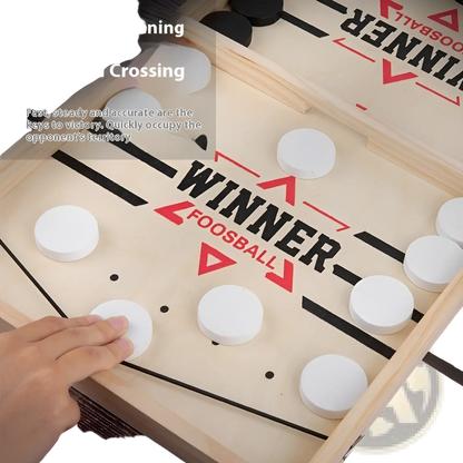 Wooden Fast Sling Puck Game | Desktop Ice Hockey Board | Small or Large | Kids & Adults