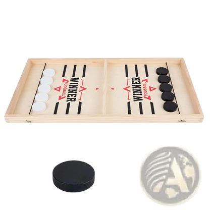 Wooden Fast Sling Puck Game | Desktop Ice Hockey Board | Small or Large | Kids & Adults