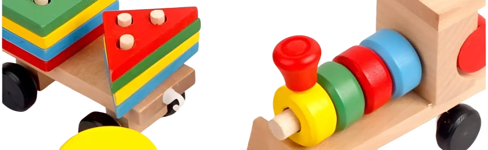 Wooden Train Stacking Toy | Educational Shape Sorter | 1 Locomotive + 2 Carriages + 16 Blocks | Ages 1–6 | ARBA Global - Niksstuff