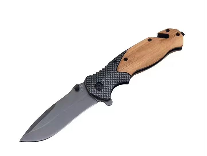 River Country Gear Wooden Handle Folding Pocket Knife – Stainless Steel Blade, Classic Design