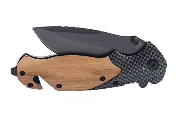 River Country Gear Wooden Handle Folding Pocket Knife – Stainless Steel Blade, Classic Design