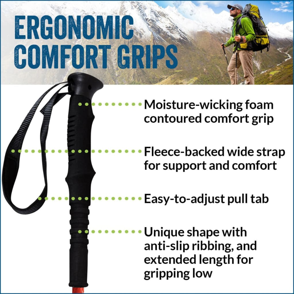 York Nordic Casual Trek Hiking & Walking Poles – Trek Grip with Flip Locks