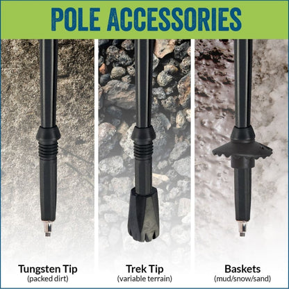 York Nordic Casual Trek Hiking & Walking Poles – Trek Grip with Flip Locks